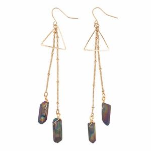 NEW Bops Labradorite Crystal Pierced Earrings